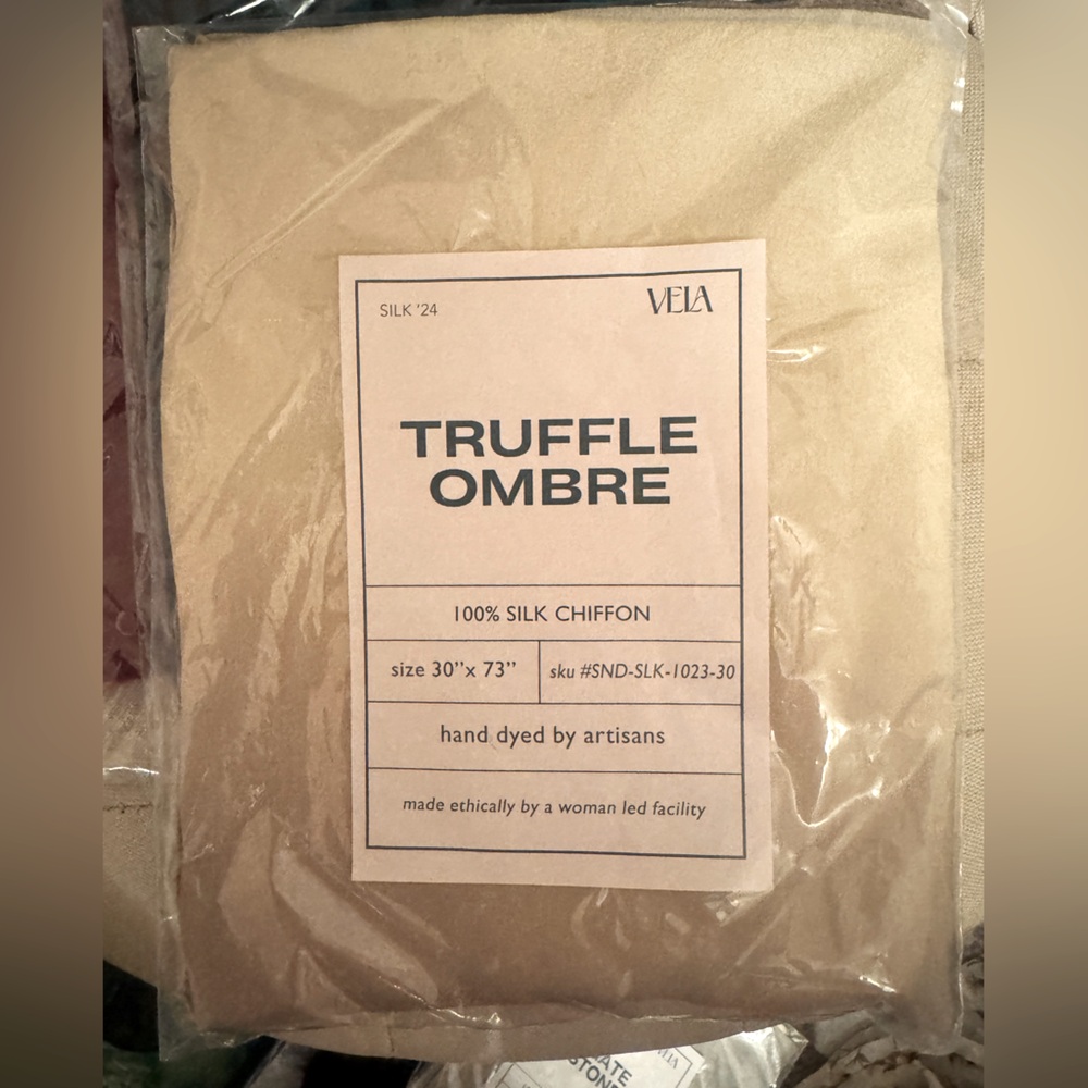 NWT Vela Scarves Truffle Ombré Silk Chiffon hijab